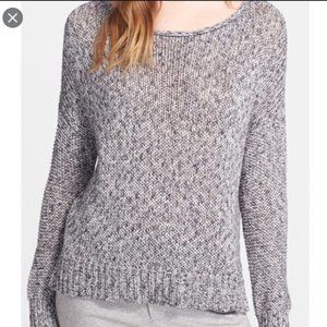 VINCE Marled Knit Boatneck Sweater in Blue Gray